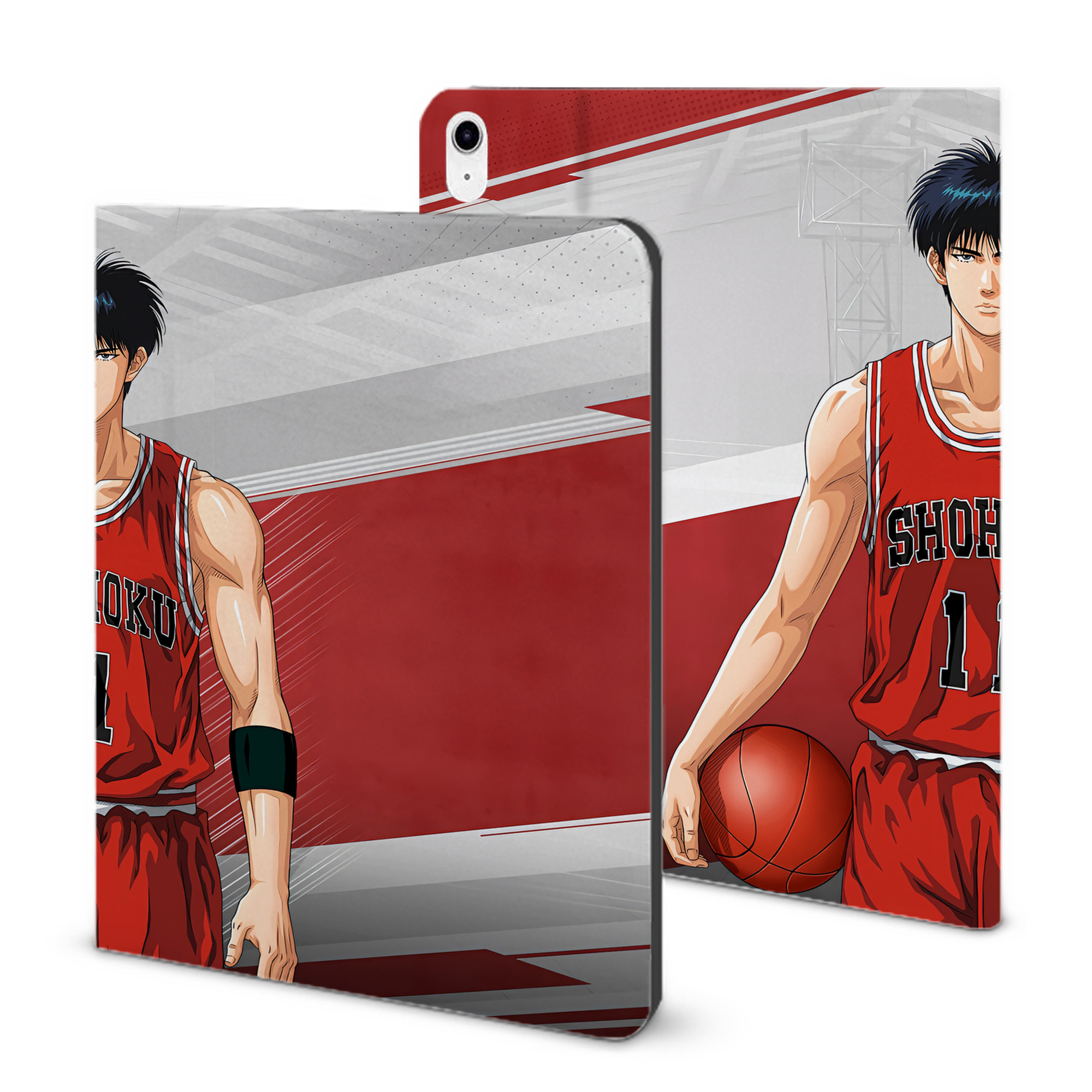 （画像用） SLAM DUNK／スラムダンク IPad ケース ブック型 PUレザー TPU 耐衝撃 軽量 薄型 ペン収納なし 全面保護 IPad 各モデル対応